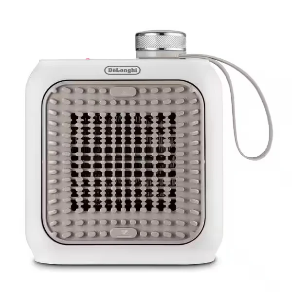 DeLonghi Personal Ceramic Heater: 360W, Capsule Solo, tip-over switch, thermal shutoff, white & beige | HFX12C03BG - Inhomebuy