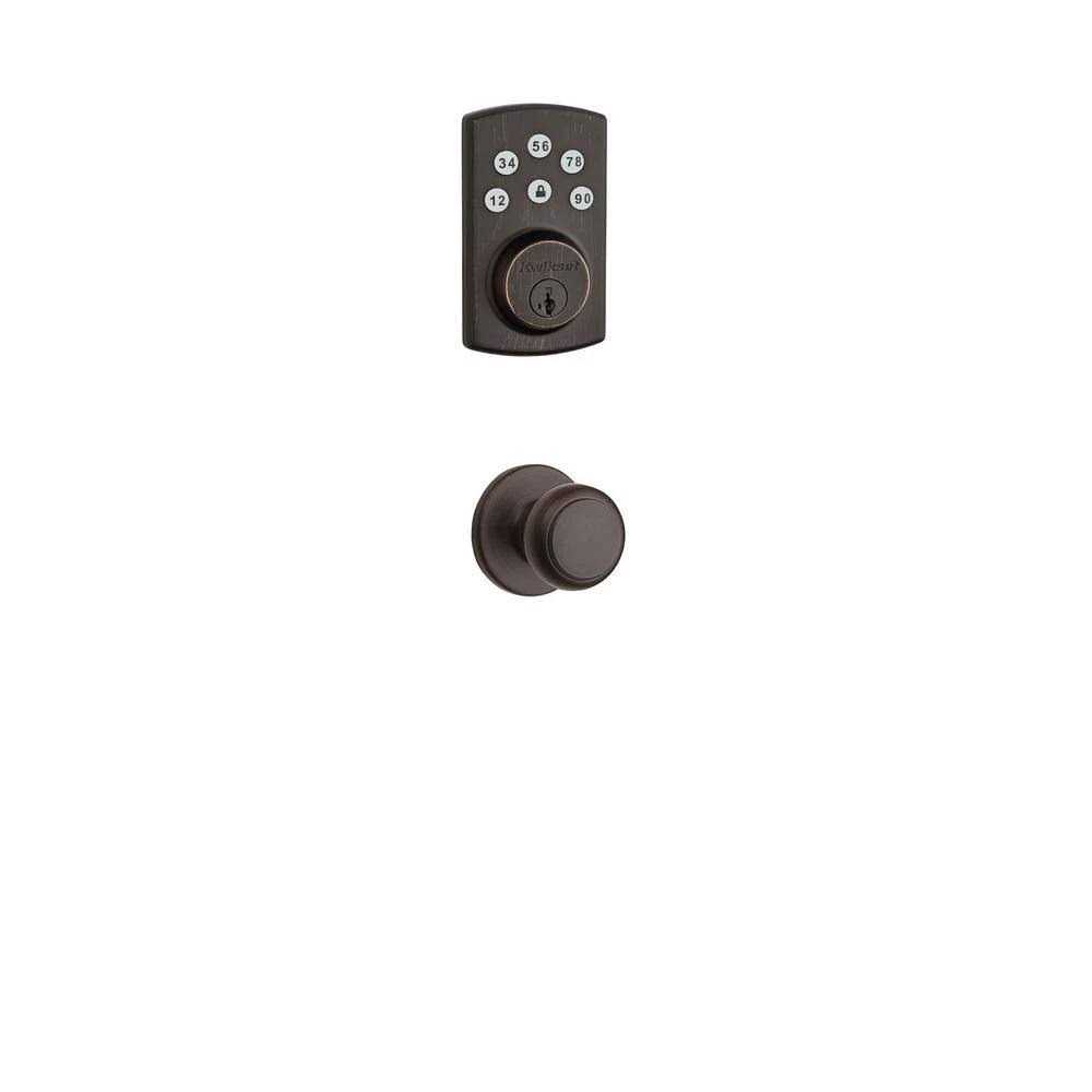 Kwikset Powerbolt2 Single Cylinder Electronic Deadbolt Featuring Smartkey Security and Balboa Passage Lever - Inhomebuy