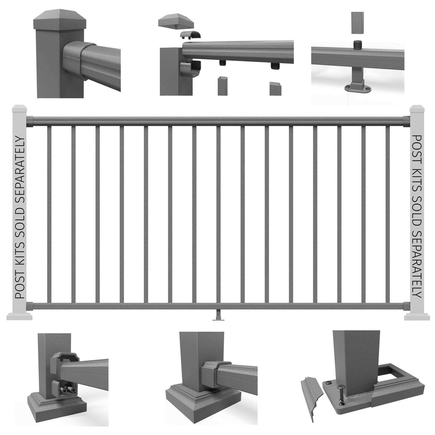 Ultra Max 2.5 in. x 2.5 in. x Textured Powder Coated Aluminum Deck Post Kit - Inhomebuy