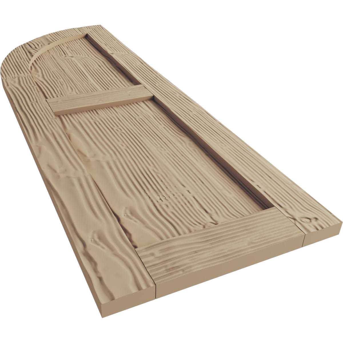 Ekena Millwork 12 inchw x 25 inchh True Fit PVC San Antonio Mission Style Fixed Mount Shutters - Inhomebuy