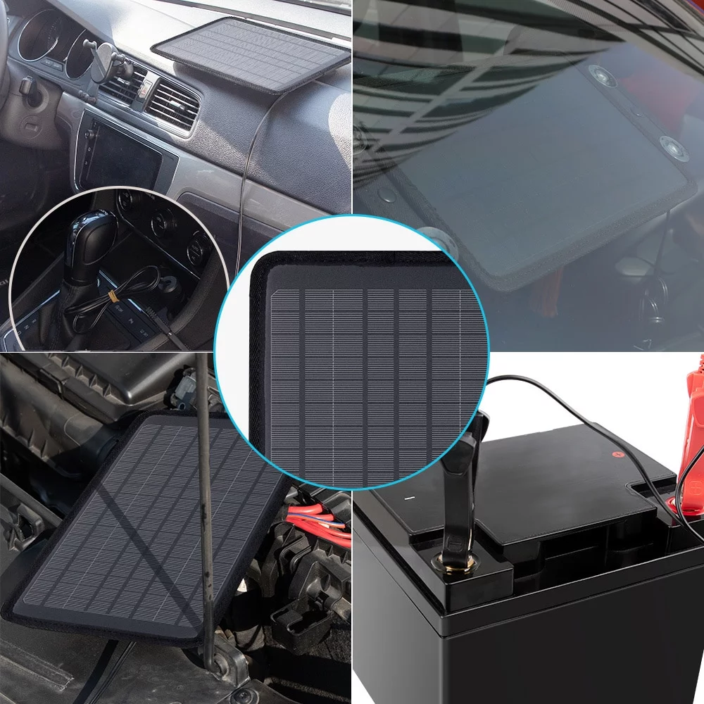 Renogy 5W Outdoor Battery Charger Maintainer Trickle Charger with Lighter Plug, Alligator Clips, and Battery Cables - Inhomebuy