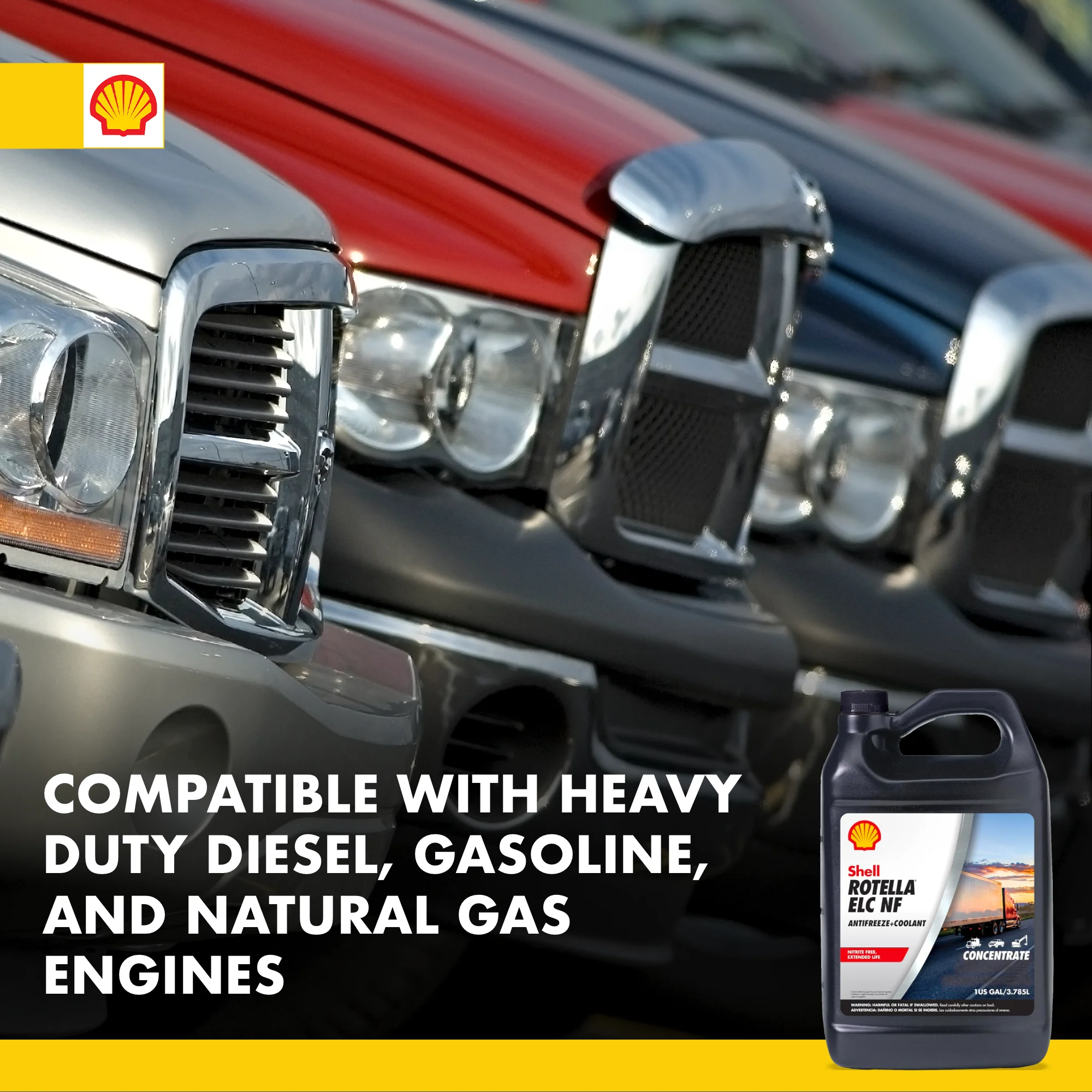 Shell Rotella Extended Life ELC Anti-Freeze + Coolant, Concentrate, 1 Gallon - Inhomebuy