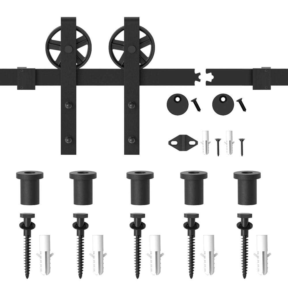 WINSOON 4-12FT Sliding Barn Door Hardware Kit for Single Door - Inhomebuy