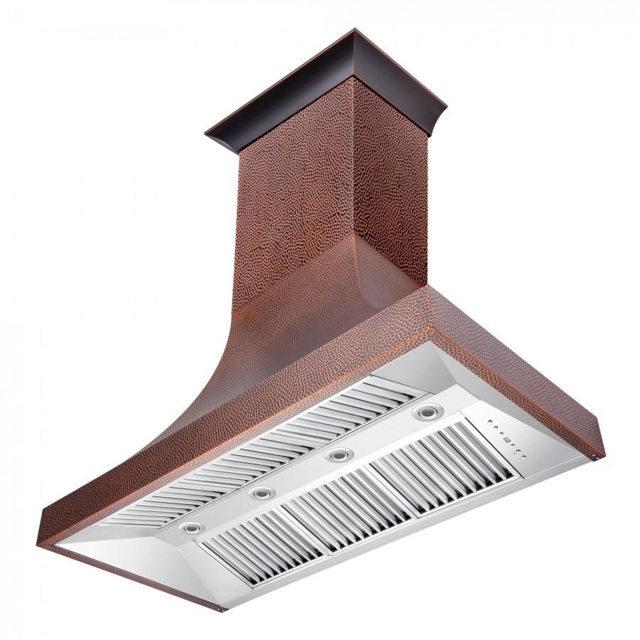 ZLINE 48 in. Designer Series Hand-Hammered Copper Finish Wall Range Hood, 8632H-48 - Inhomebuy