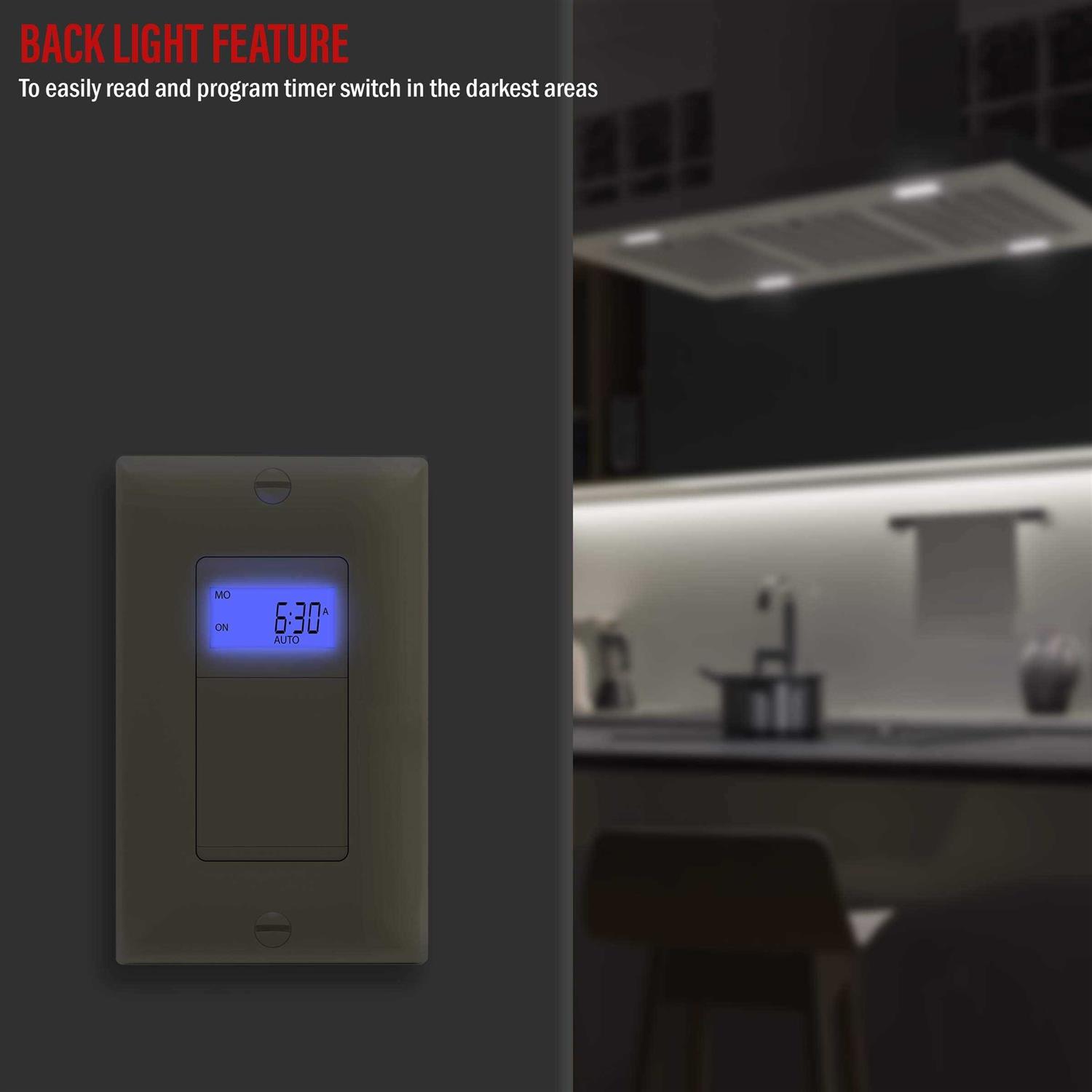 Enerlites 7-Day Digital In-Wall Programmable Timer Switch - Inhomebuy