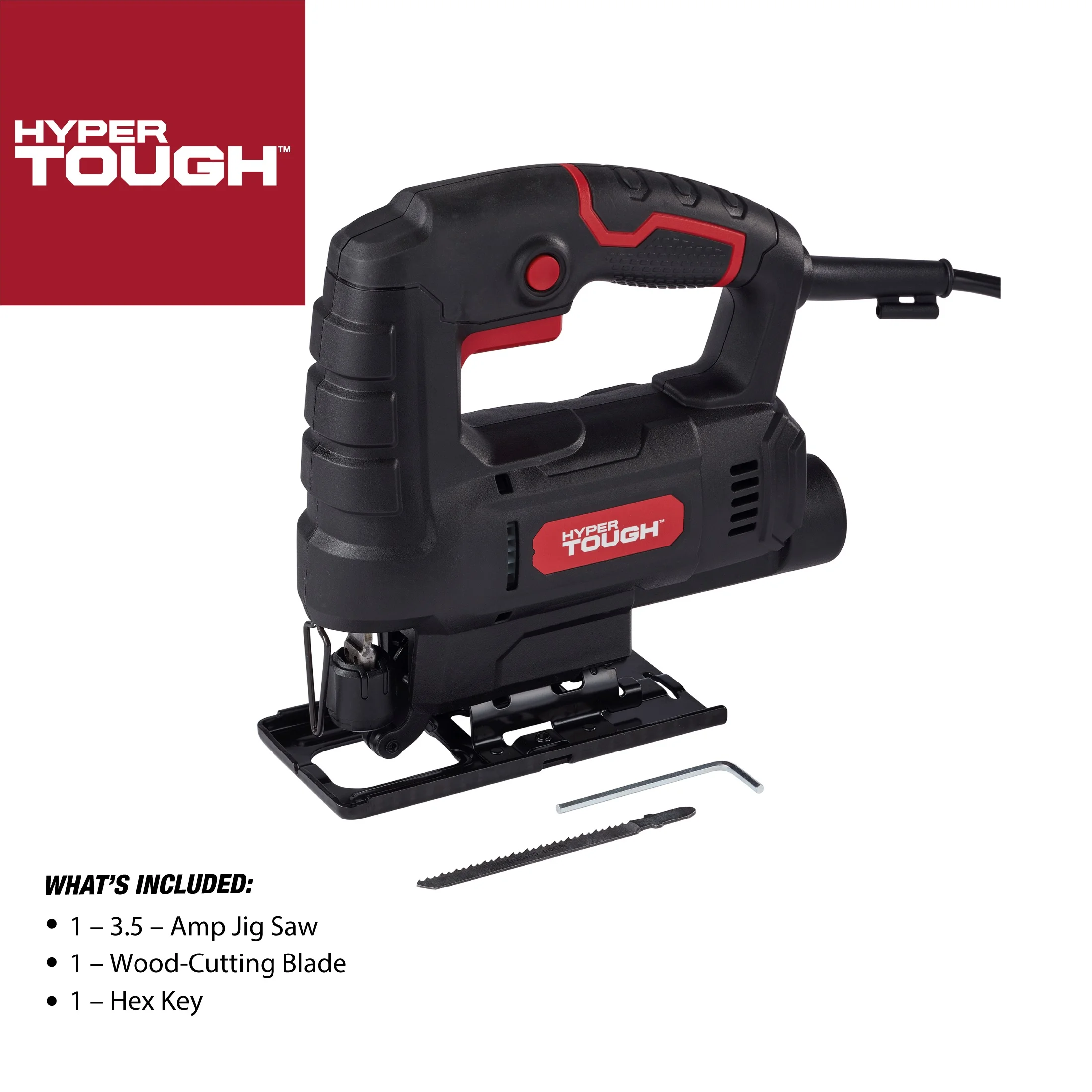 Hyper Tough 3.5-Amp Corded Jig Saw, Eelectric, 120 Volt, 44002 - Inhomebuy