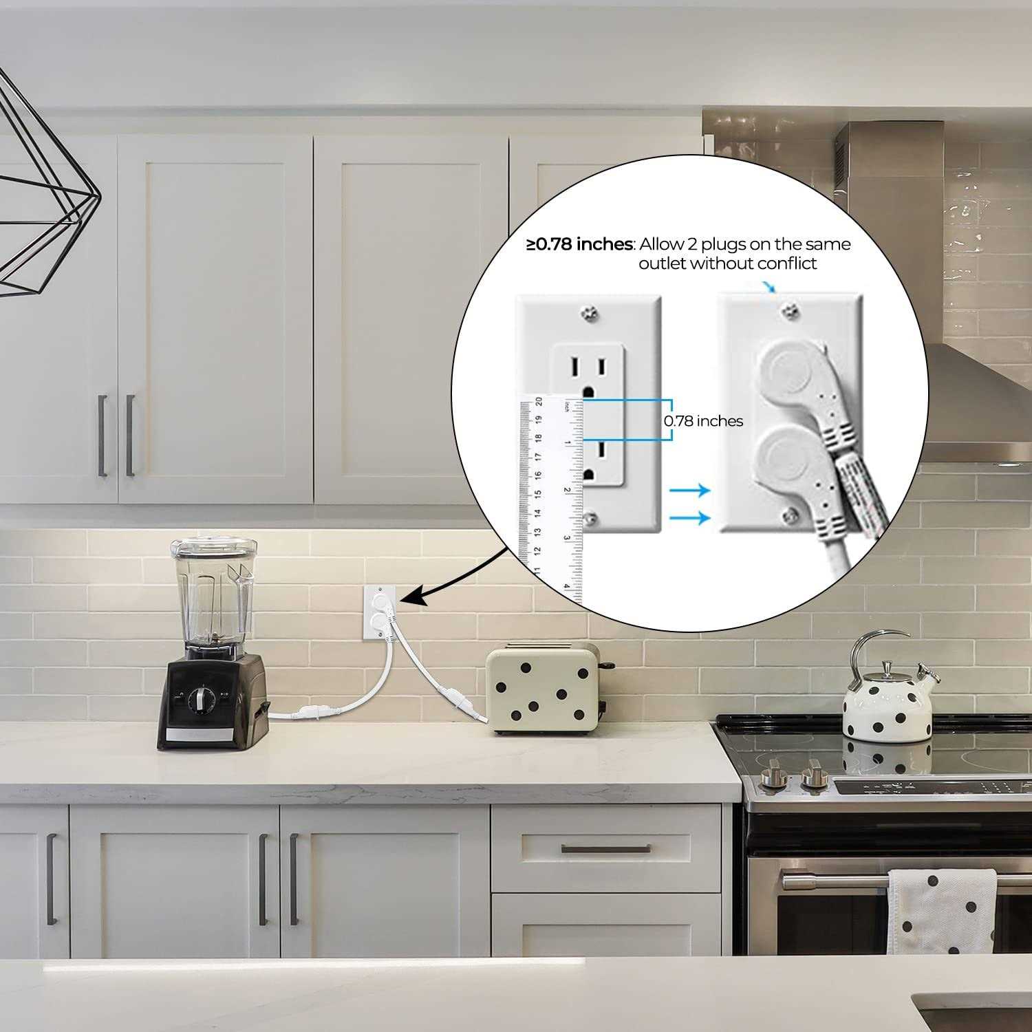 Firmerst 1875W Flat Plug Extension Cord 6 Feet 14 Awg 15A - Inhomebuy