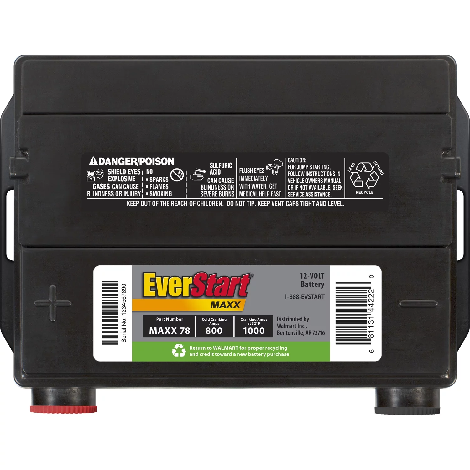 EverStart Maxx Lead Acid Automotive Battery, Group Size 78 12 Volt, 800 CCA - Inhomebuy