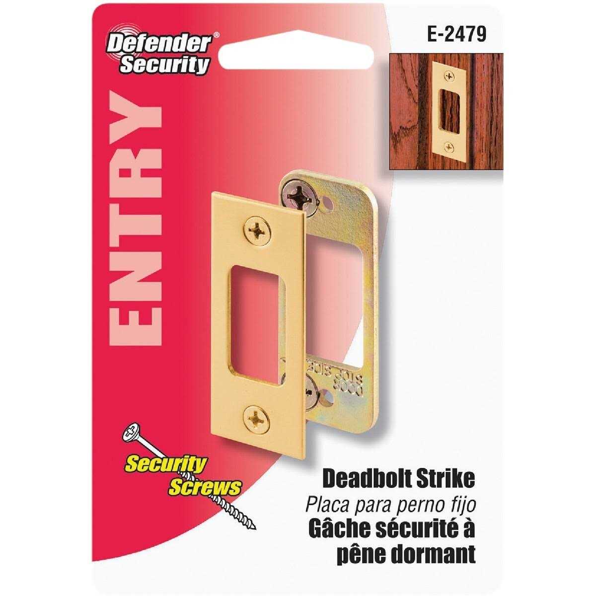 Defender Security Brass Door Reinforcer - Inhomebuy