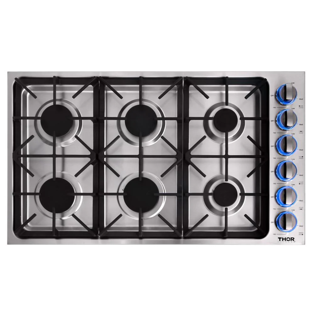 Thor 36 in. Drop-in Natural Gas Cooktop in Stainless Steel, TGC3601 - Inhomebuy