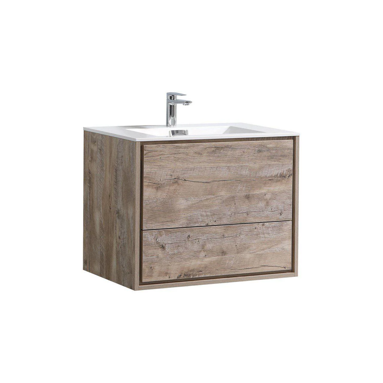 KubeBath De Lusso 30 in. Wall Mount Modern Bathroom Vanity - Nature Wood, DL30-NW - Inhomebuy