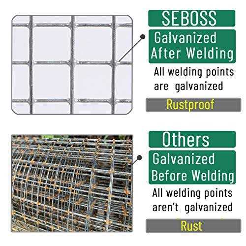 Seboss Hardware Cloth 1/2 inch 19 Gauge Hot Dip Galvanized After Welding - Inhomebuy