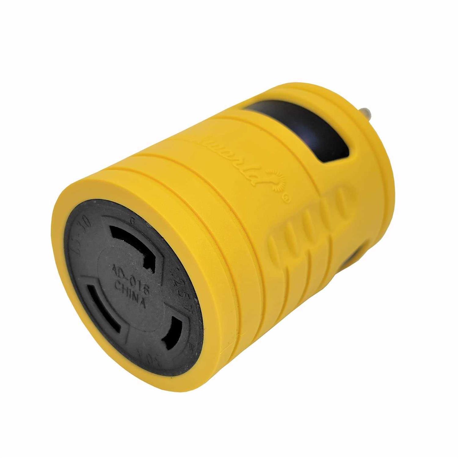 Parkworld 691685 Shore Power Adapter Household 15A 5-15 Plug to RV Twist Lock 30A Socket L5-30 Receptacle with Locking Ring - Inhomebuy