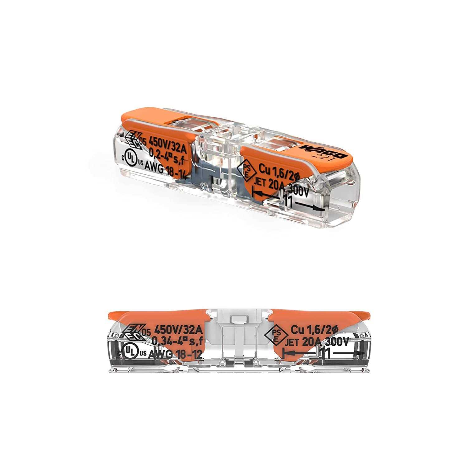 Wago 221 Series Wiring Connectors with Case 25pc Compact Wago Wire Connectors. Comes with 221-412 - Inhomebuy