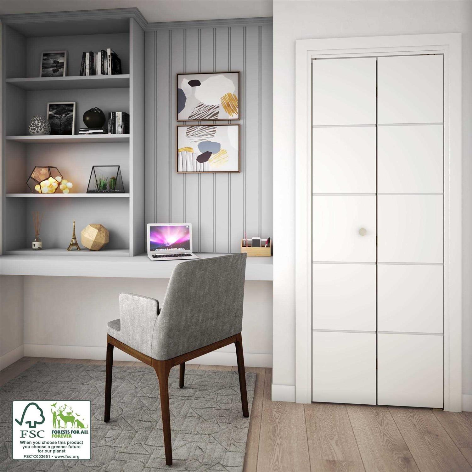 eightdoors 80 in. x 1-3/8 in. Contemporary U-Grooved Design Solid Composite Core RDL - Inhomebuy