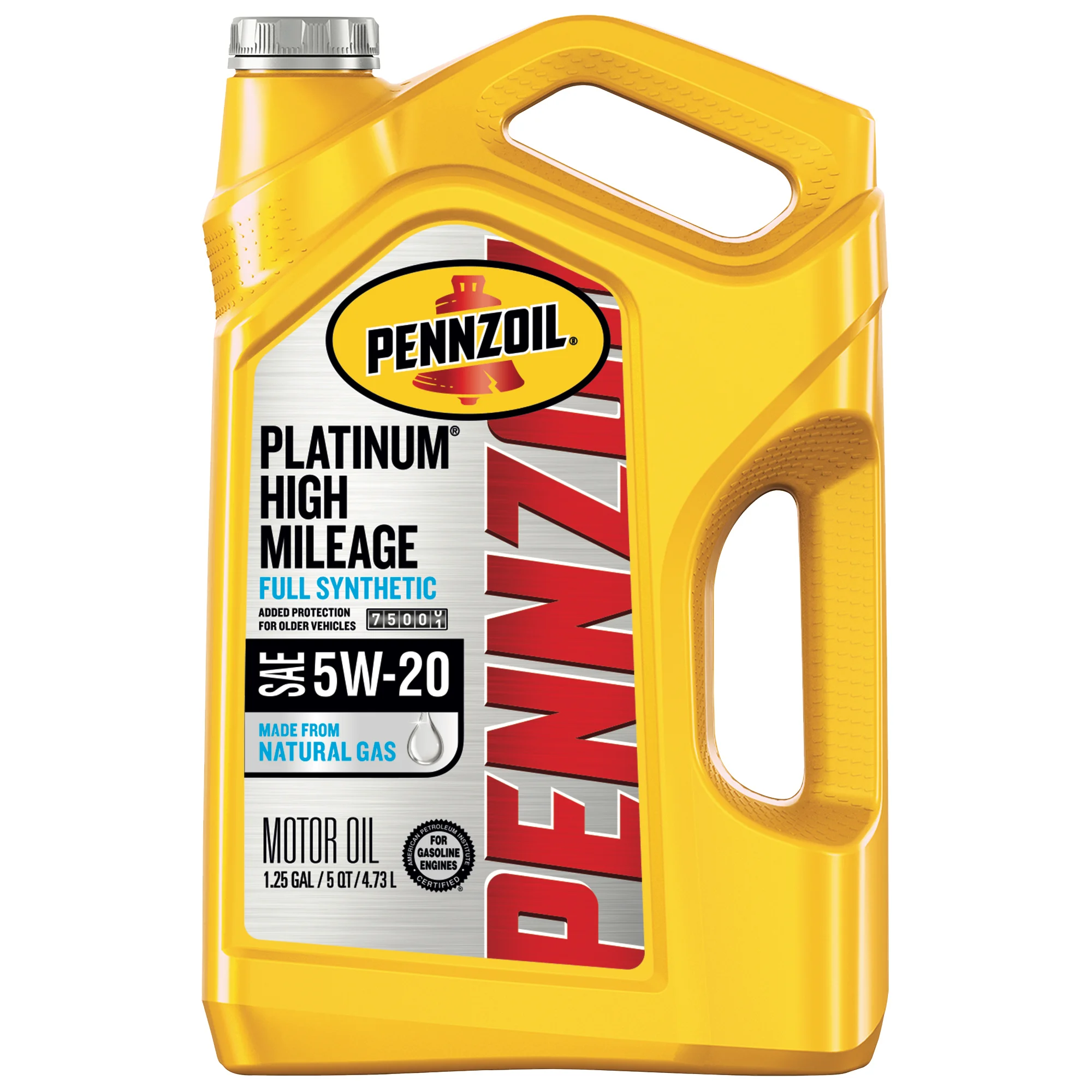 Pennzoil Platinum Full Synthetic High Mileage 5W-20 Motor Oil, 5 Quart - Inhomebuy