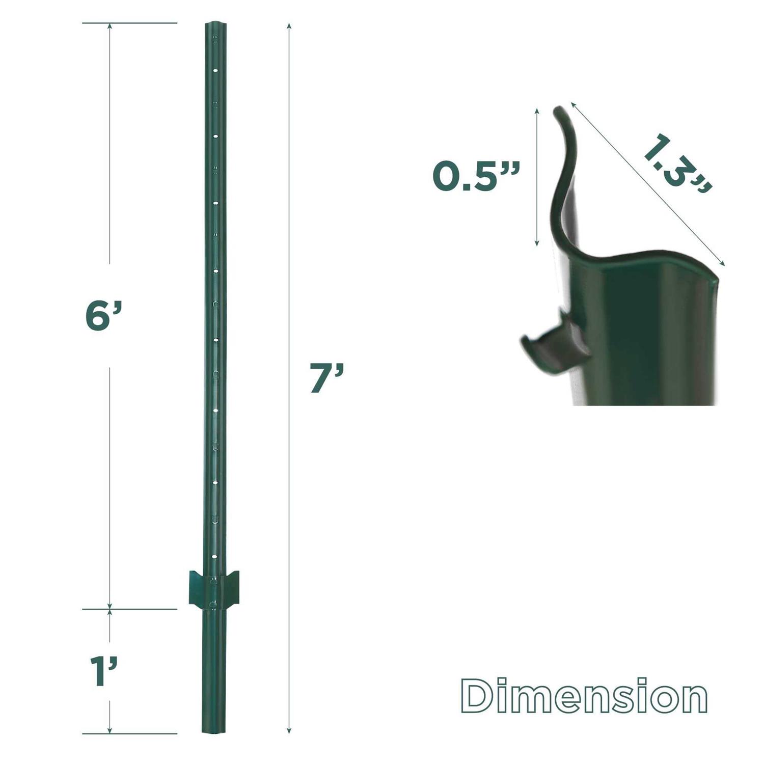 LADECH 3-4-5-6-7 Feet Sturdy Duty Metal Fence Post – Garden U Post for Fencing - Inhomebuy
