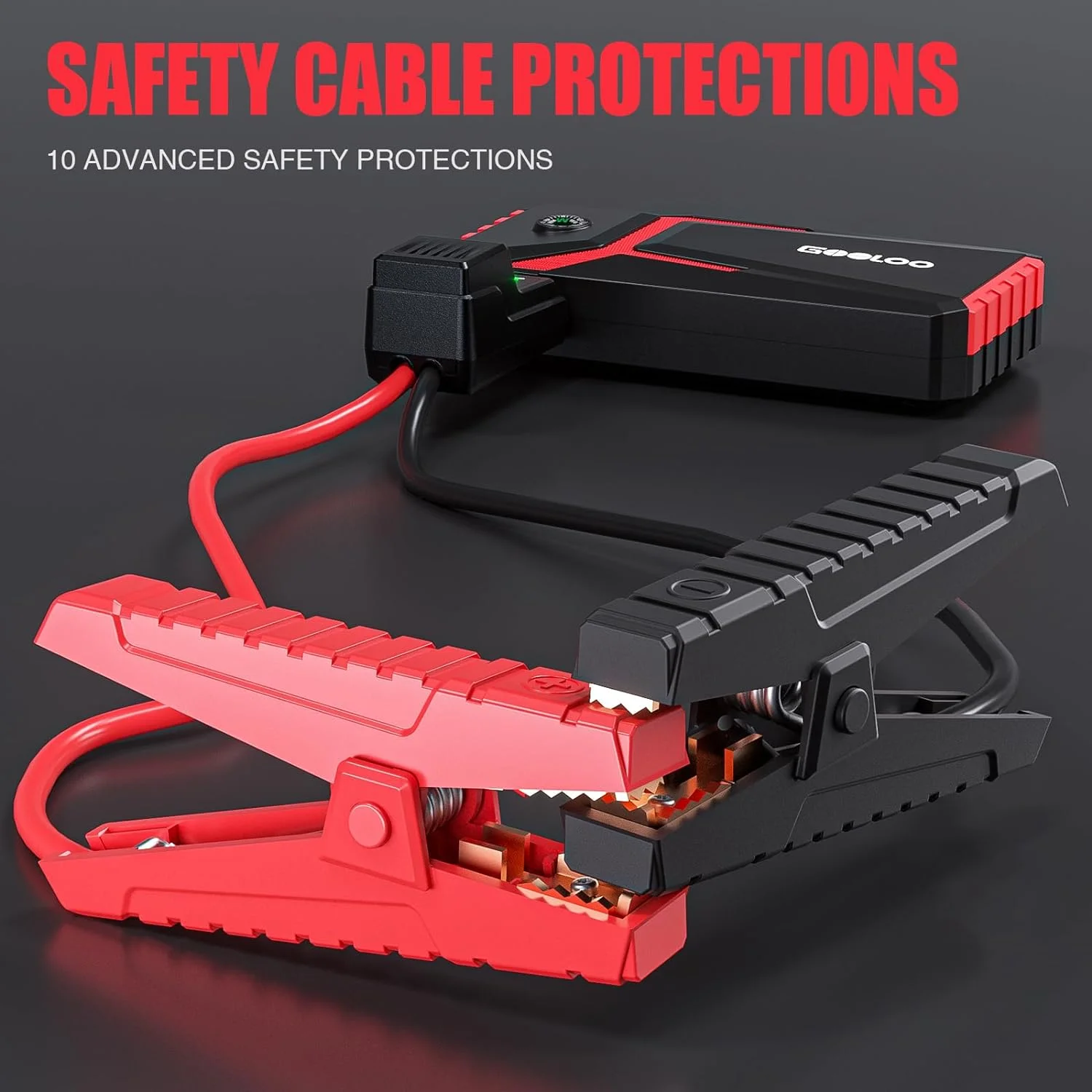 GOOLOO 2000A Car Battery Jump Starter(up to 6.0L Gas and 4.0L Diesel),GE2000 12V Portable Jump Box with Quick Charge in & out - Inhomebuy