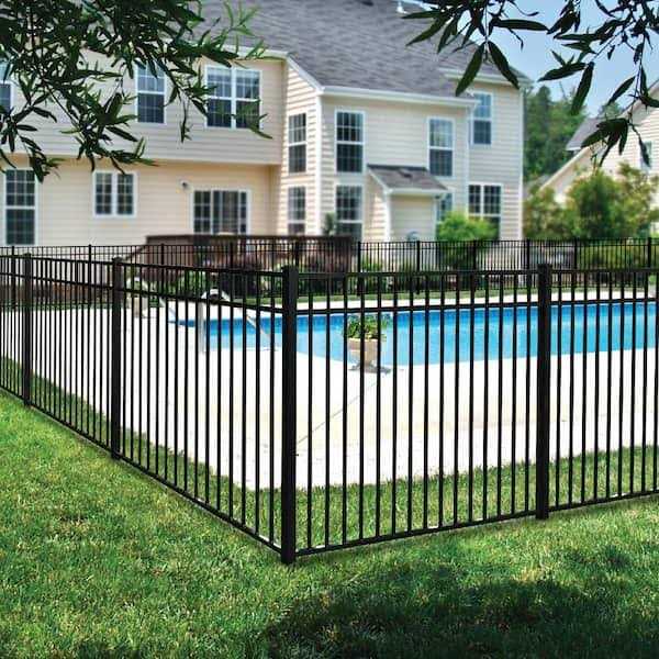 FORGERIGHT Vinings H x 6 ft. W Black Aluminum Pre-Assembled Fence Panel - Inhomebuy