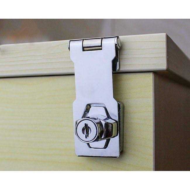 keyed Hasp Locks Twist Knob keyed Locking Hasp for Small Doors, Cabinets and More,Hardware Hasps,Chrome Plated Hasp Lock Catch Latch Safety Lock - Inhomebuy