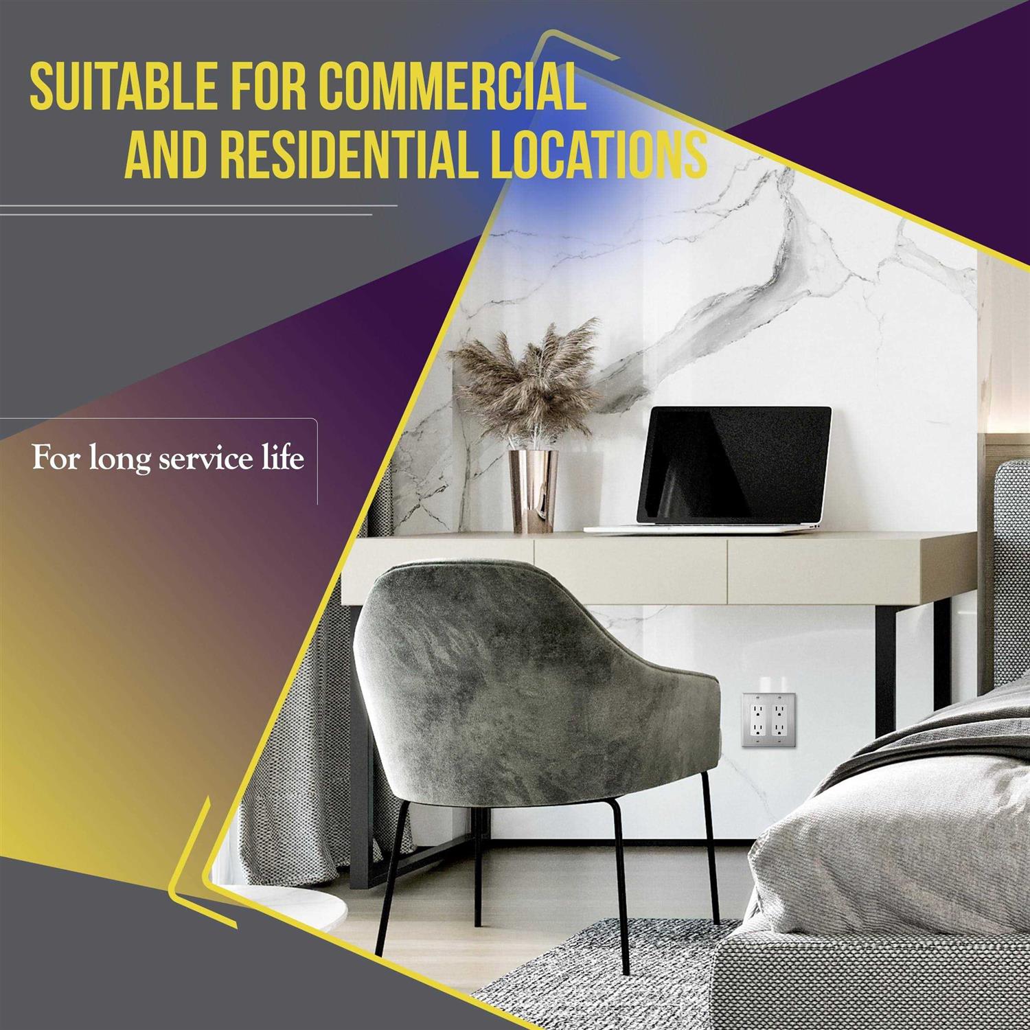 Enerlites Decorator Receptacle Residential Grade Wall Outlet 15A 125V - Inhomebuy