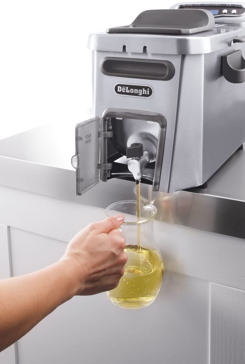 DeLonghi Livenza Deep Fryer: 4.5L, dual zone, digital controls, EasyClean drain system, s/s | D44528DZ - Inhomebuy