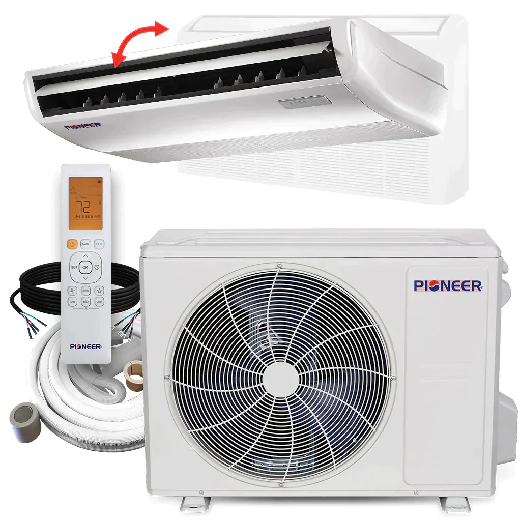 Pioneer® 18,000 BTU 20 SEER Floor/Ceiling Mini-Split Air Conditioner Heat Pump System Without Installation Kit, UYB018GMFILCAD-00 - Inhomebuy