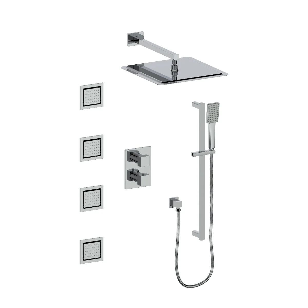 ZLINE Crystal Bay Thermostatic Shower System in Chrome, CBY-SHS-T3-CH - Inhomebuy