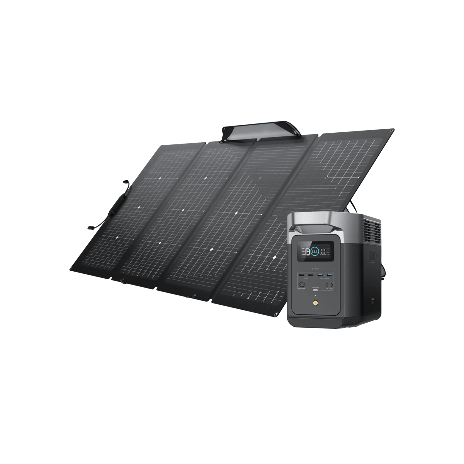 EcoFlow Package - DELTA 1300 Portable Power Station (1260Wh) and 1 x Bifacial Portable Solar Panel (220W) - Inhomebuy