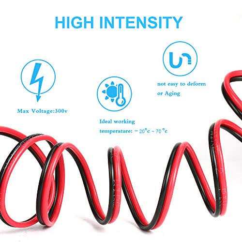 Tyumen 100ft Gauge 2pin 2 Color Red Black Cable Hookup Electrical Wire LED Strips Extension Wire 12v/24v DC Cable - Inhomebuy