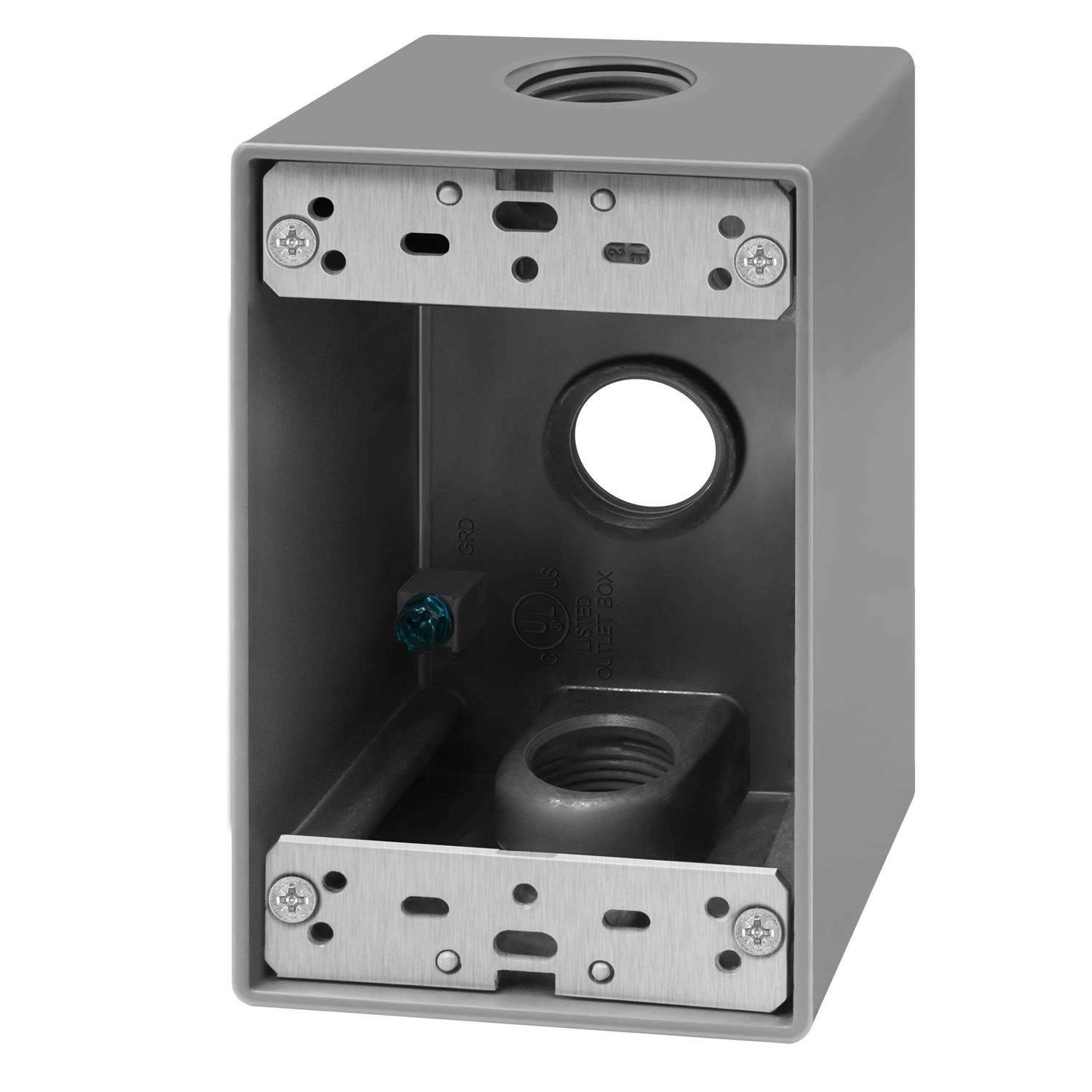 Enerlites Weatherproof Outlet Box with Three Threaded Outlets Outdoor Electrical Box - Inhomebuy