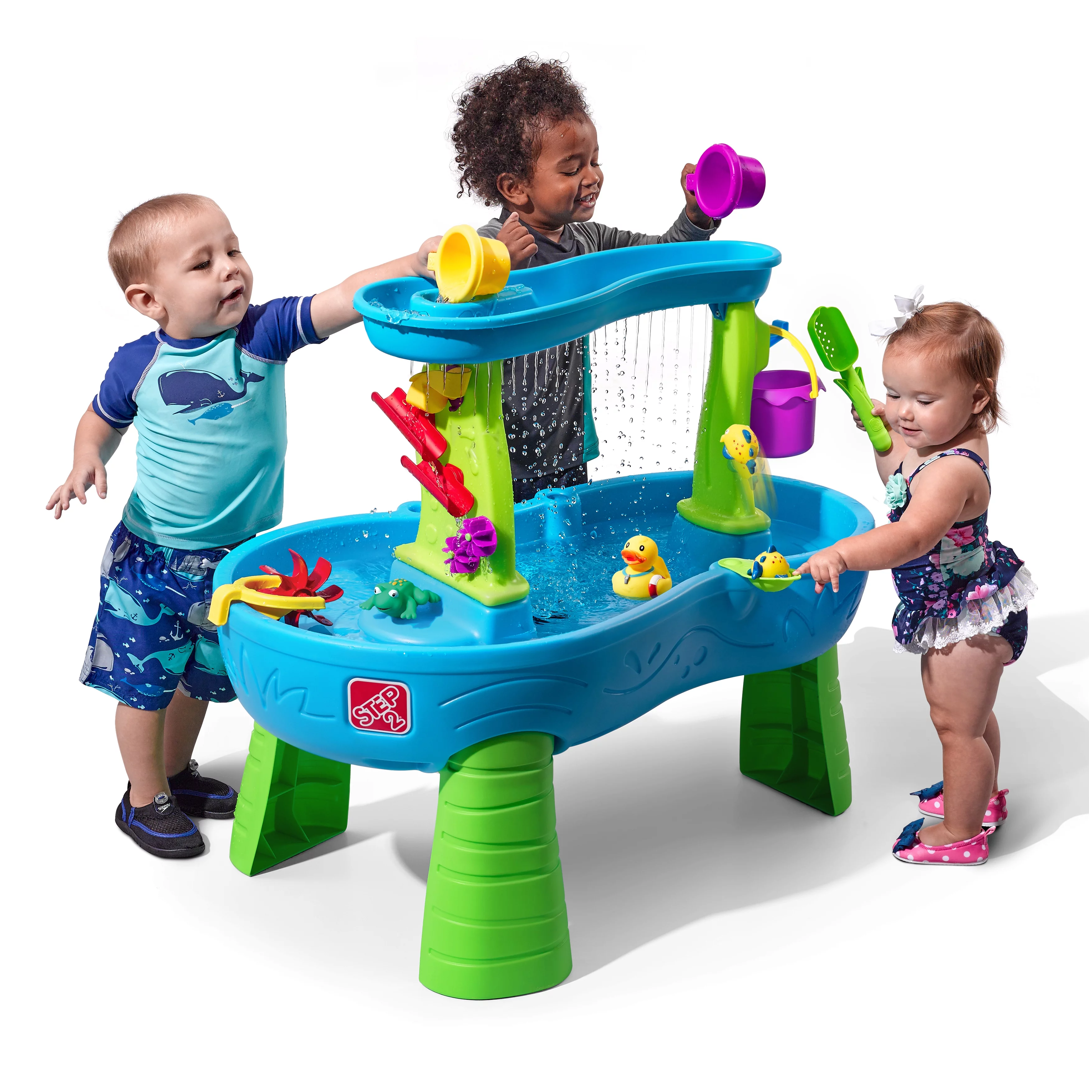 Step2 Rain Showers Splash Pond Blue Plastic Water Table for Toddlers - Inhomebuy