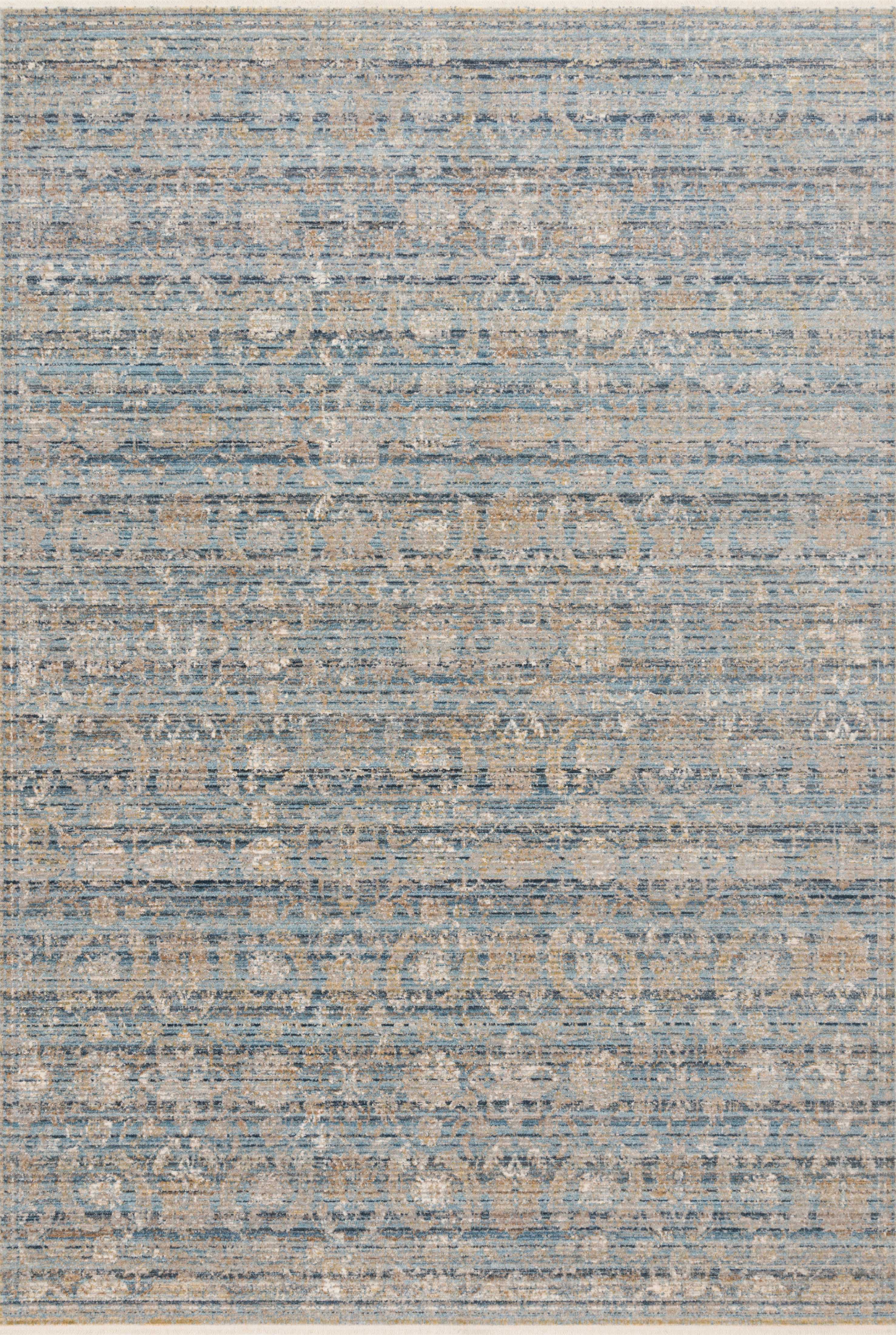 Loloi Rugs Claire Collection Rug in Ocean, Gold - 7'10