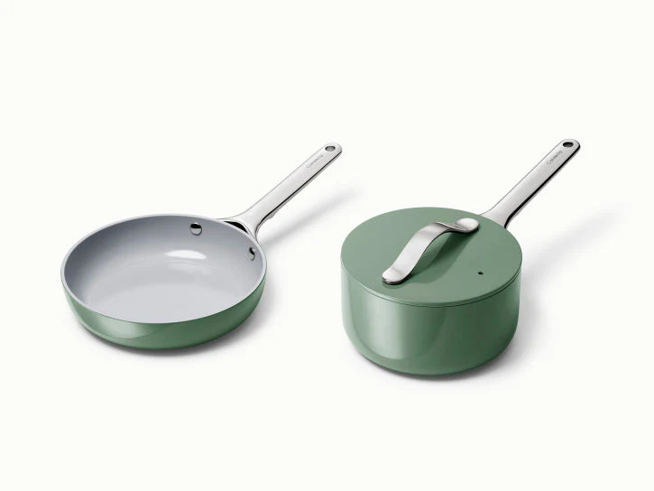 Caraway Mini Duo Cookware Set in Sage - Inhomebuy