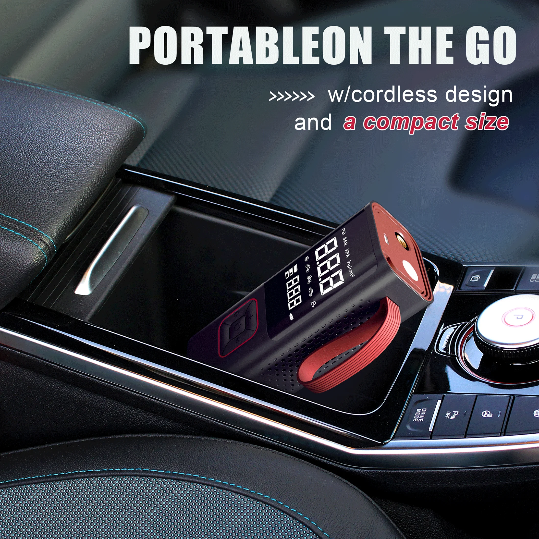 CarLuck Cordless Tire Inflator Portable Air Compressor, 6000mAh 150PSI Air Pump with Auto-Shutoff & LED for Cars, Motorcycles, Bicycles - Includes Storage Bag - Inhomebuy