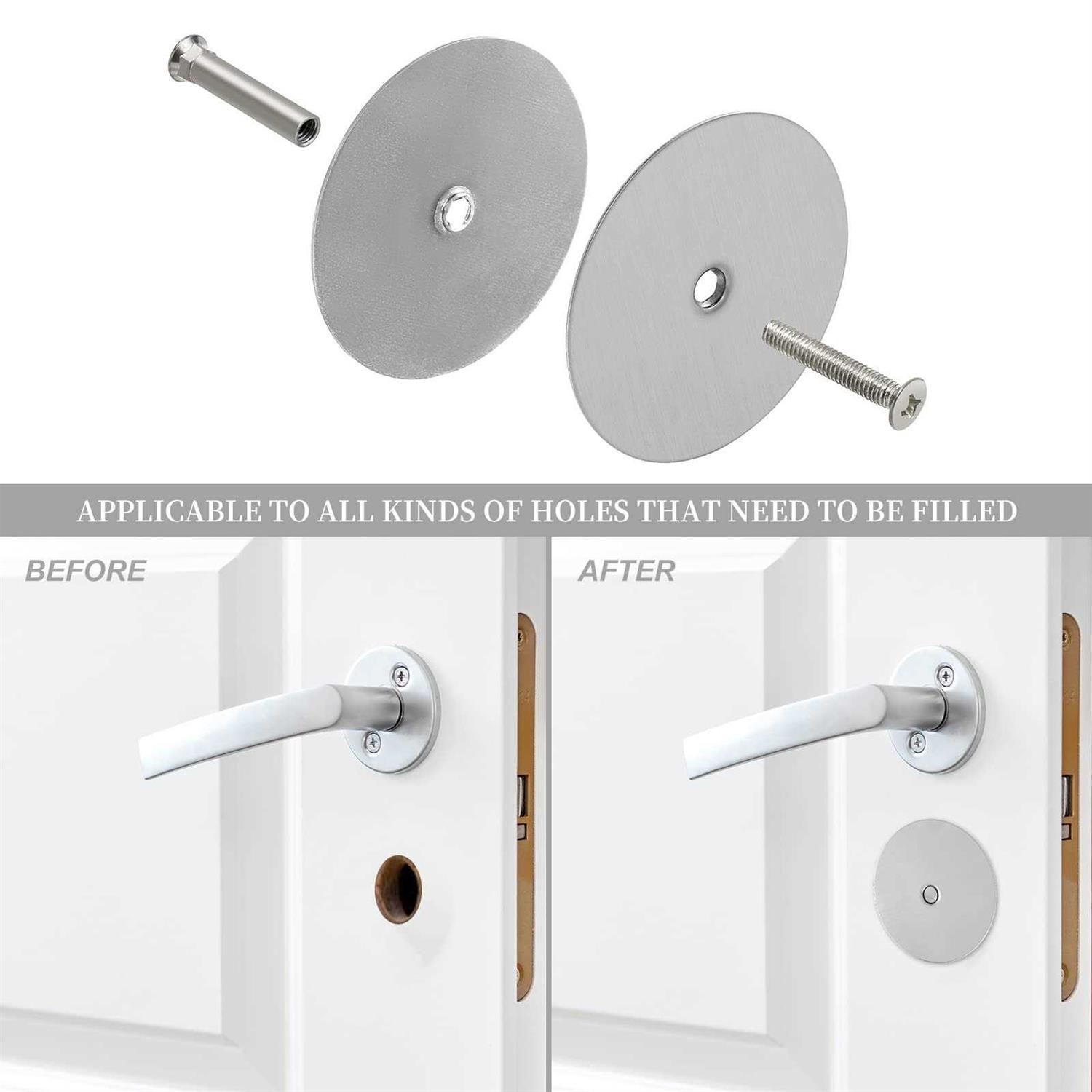 NAUBEA 1 Pack Door Knob Hole Cover Plate 2 5/8 diameter round deadbolt Cover Plate - Inhomebuy