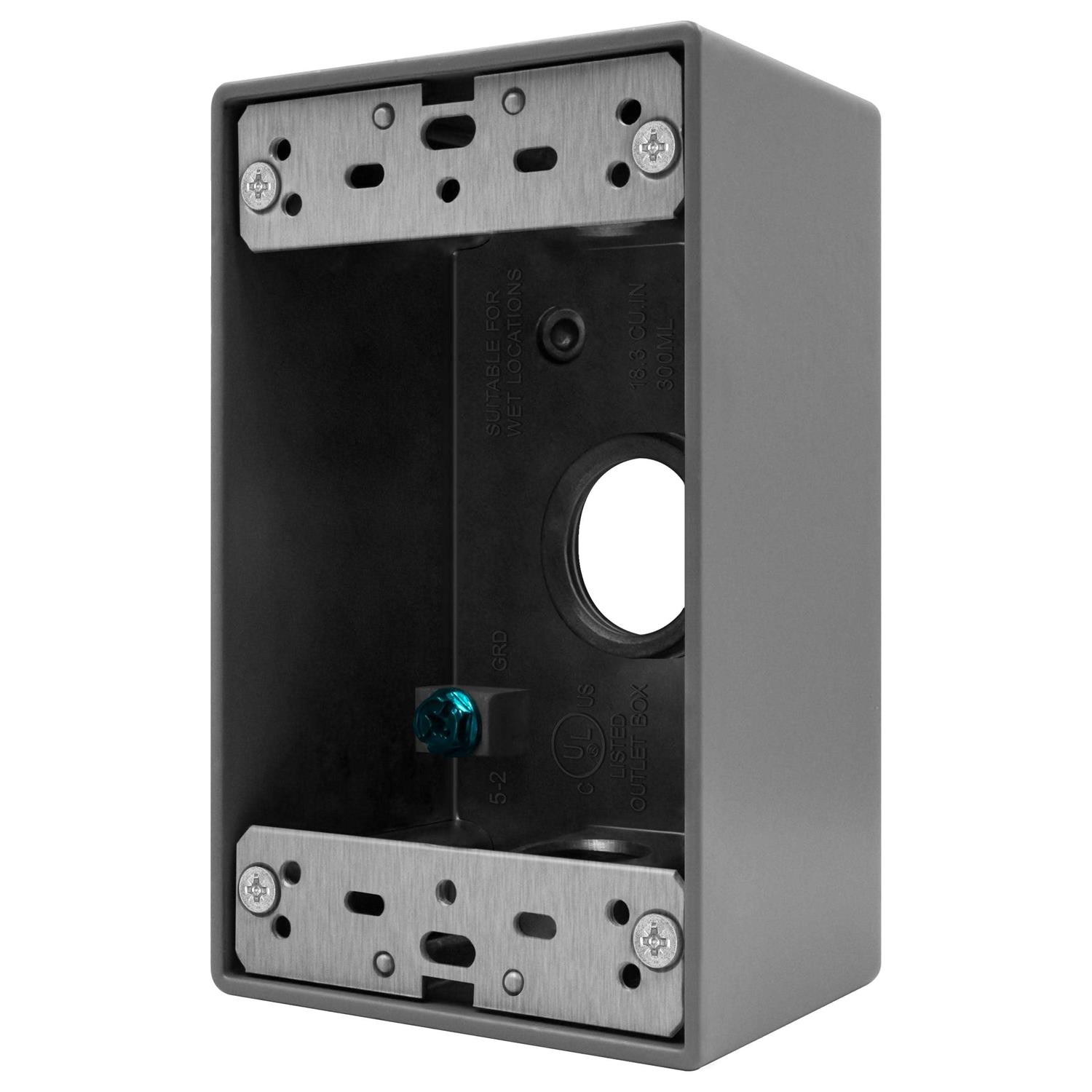 Enerlites Weatherproof Outlet Box with Three Threaded Outlets Outdoor Electrical Box - Inhomebuy