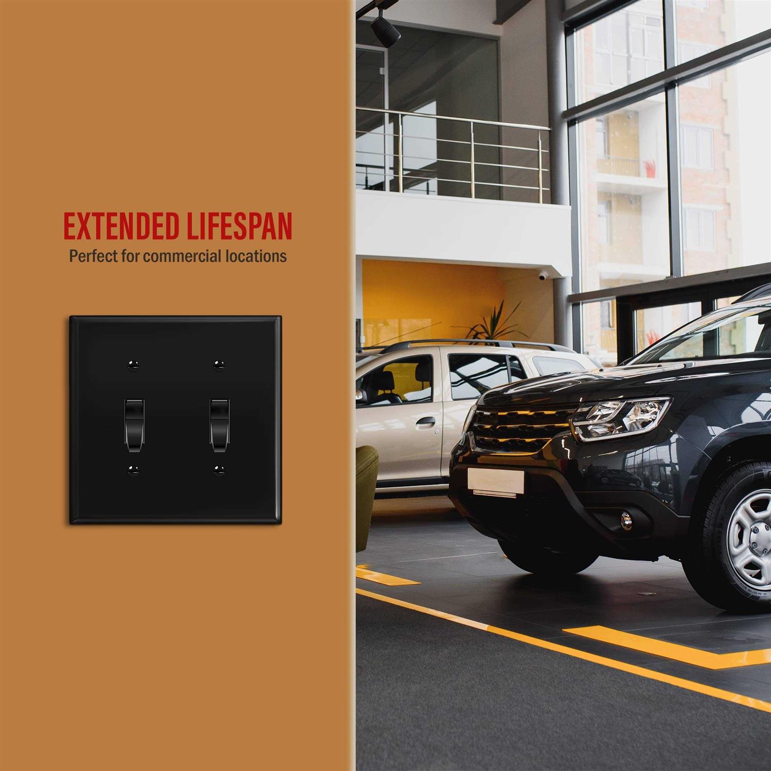 Enerlites Double Toggle Switch Cover Two Gang Light Switch Wall Plate - Inhomebuy