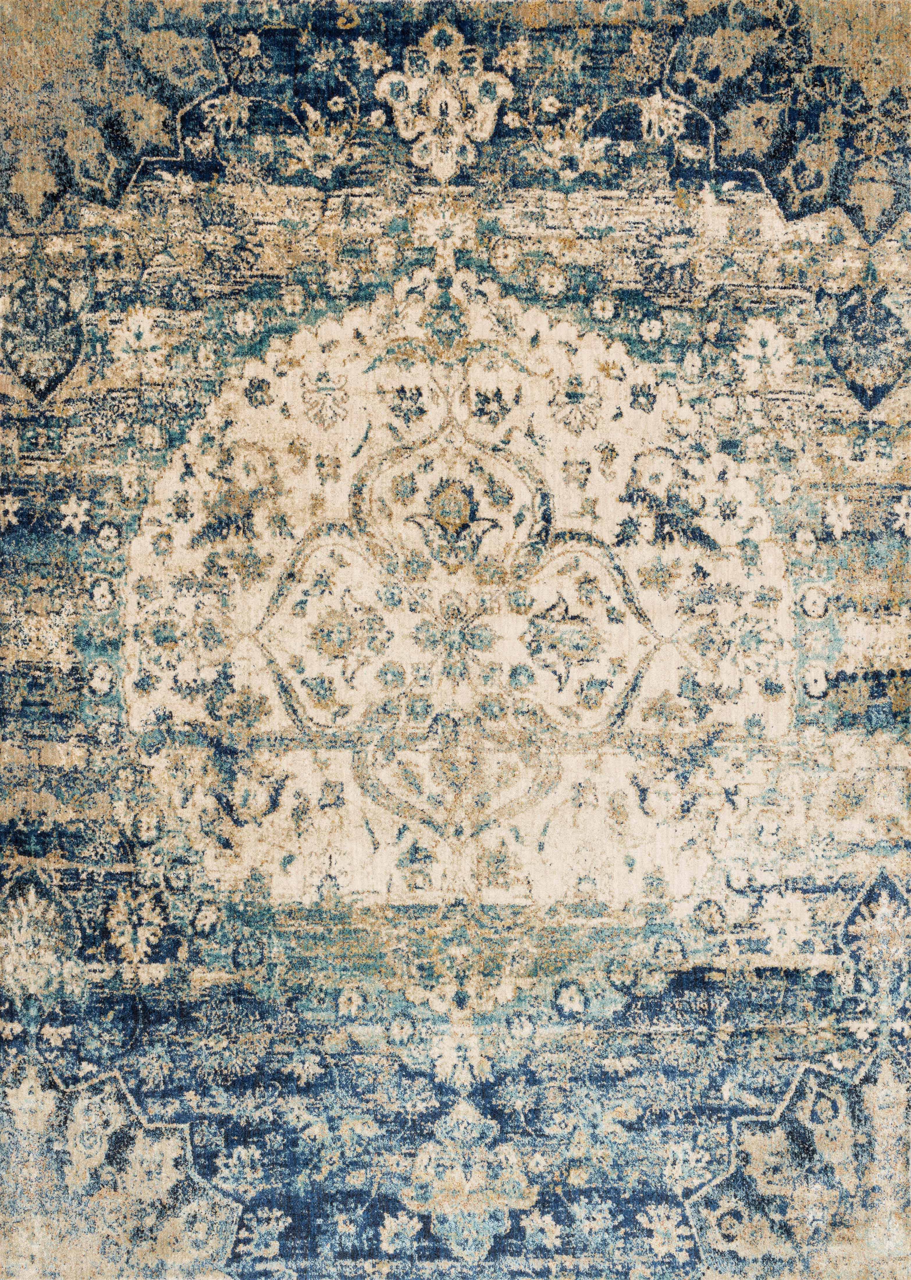 Loloi Rugs Anastasia Collection Rug in Blue, Ivory - 12'0