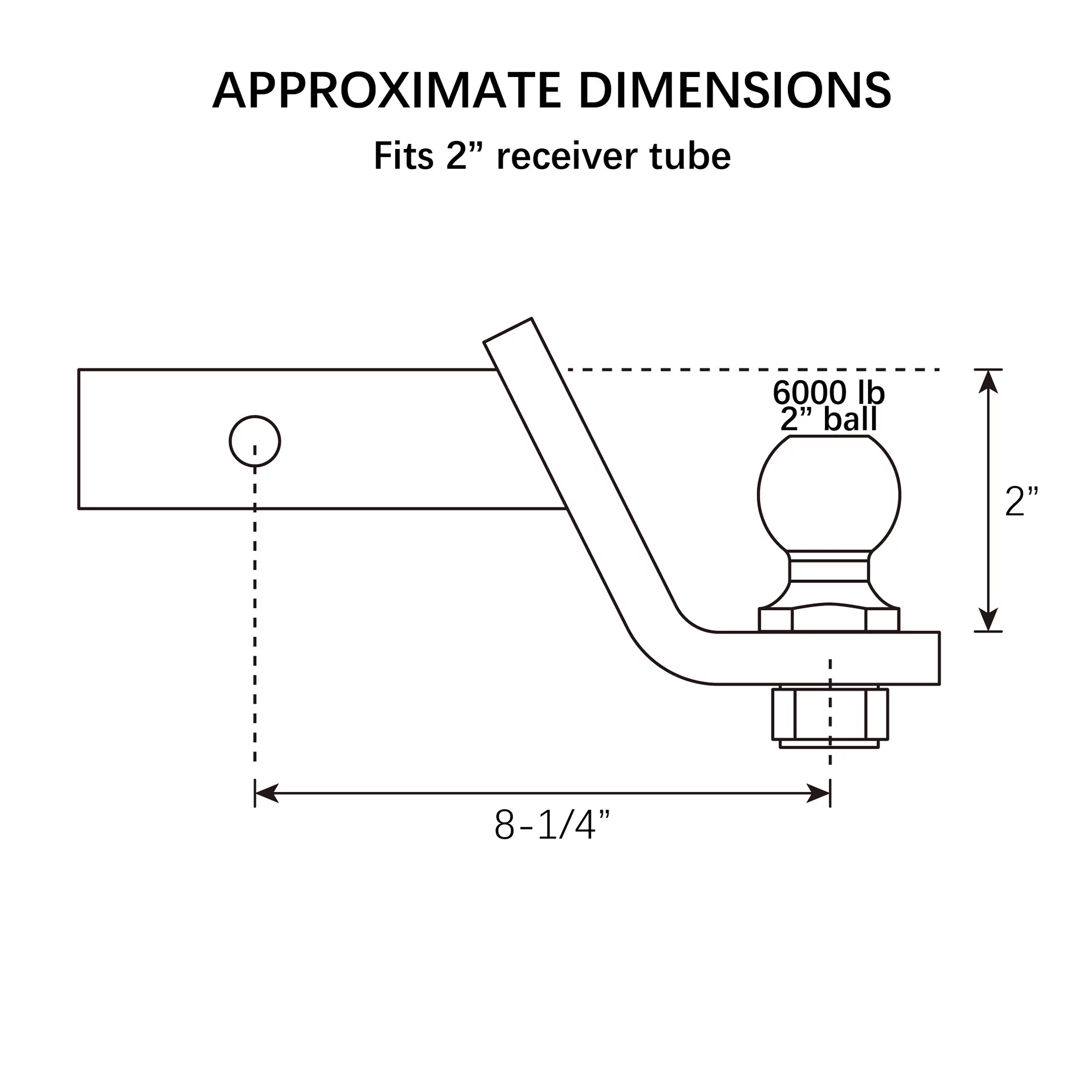 Hyper Tough 2 inch Drop Trailer Hitch Starter Kit with 5/8 inch Pin, Class III, Black, 2 inch Ball - Inhomebuy