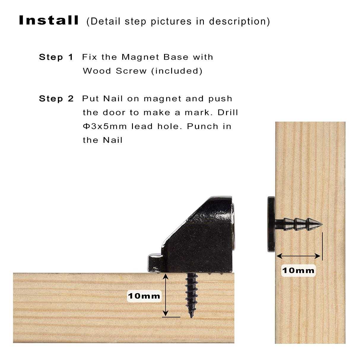 Keenkee 4 Set Magnetic Cabinet Door Catches Hardware Fittings with Neodymium Magnets for Furniture Door Stoppers - Inhomebuy