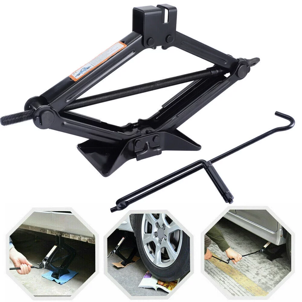 2 Ton Scissor Jack Auto Tire Repair Rustproof Tools Kit Lift Kit - Inhomebuy