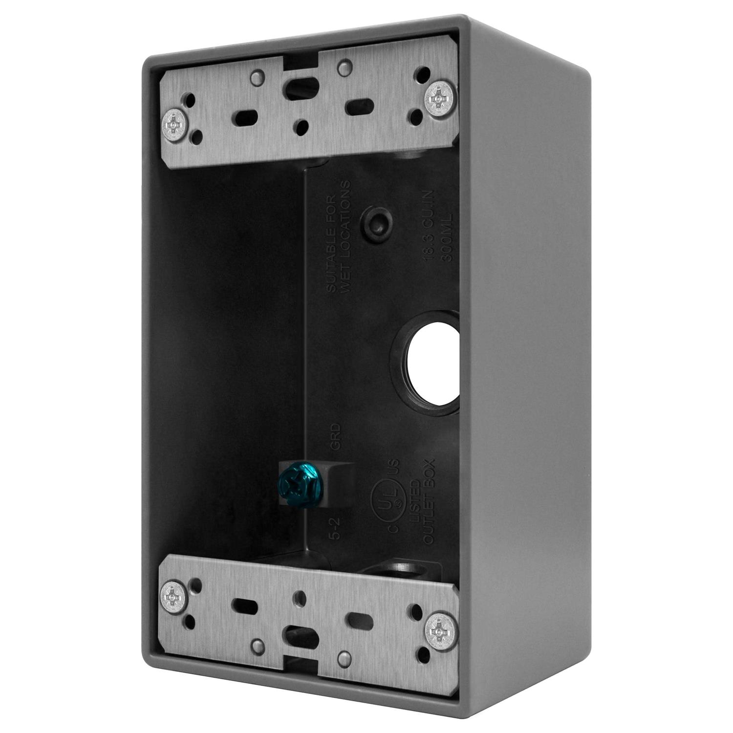 ENERLITES Weatherproof Outlet Box with Three 3/4-in Threaded Outlets Outdoor Electrical Box - Inhomebuy