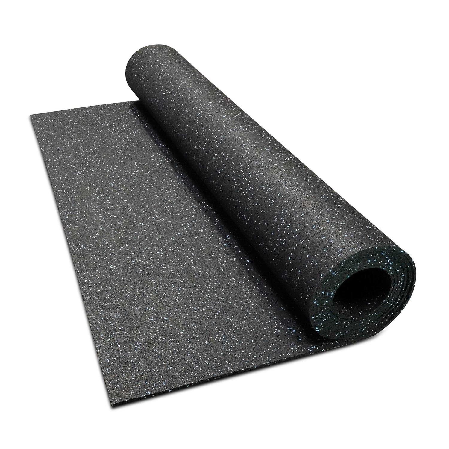 Courage GymFloor Rubber Gym Flooring Rolls Blue 48 in. x 180 in. x - Inhomebuy