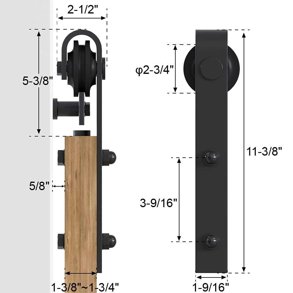 WINSOON 5-18FT Sliding Barn Wood Door Hardware Cabinet Closet Kit Antique Style for Double Doors Black Surface - Inhomebuy