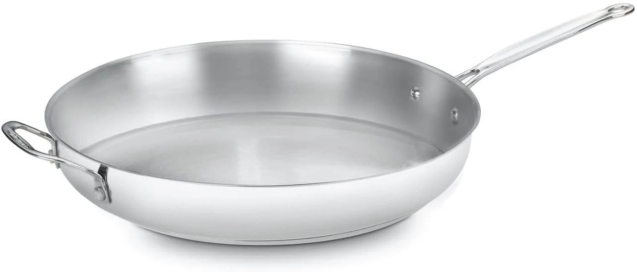 Cuisinart Chef's Classic Skillet w/helper handle: 36cm, stainless steel | 722-36H - Inhomebuy
