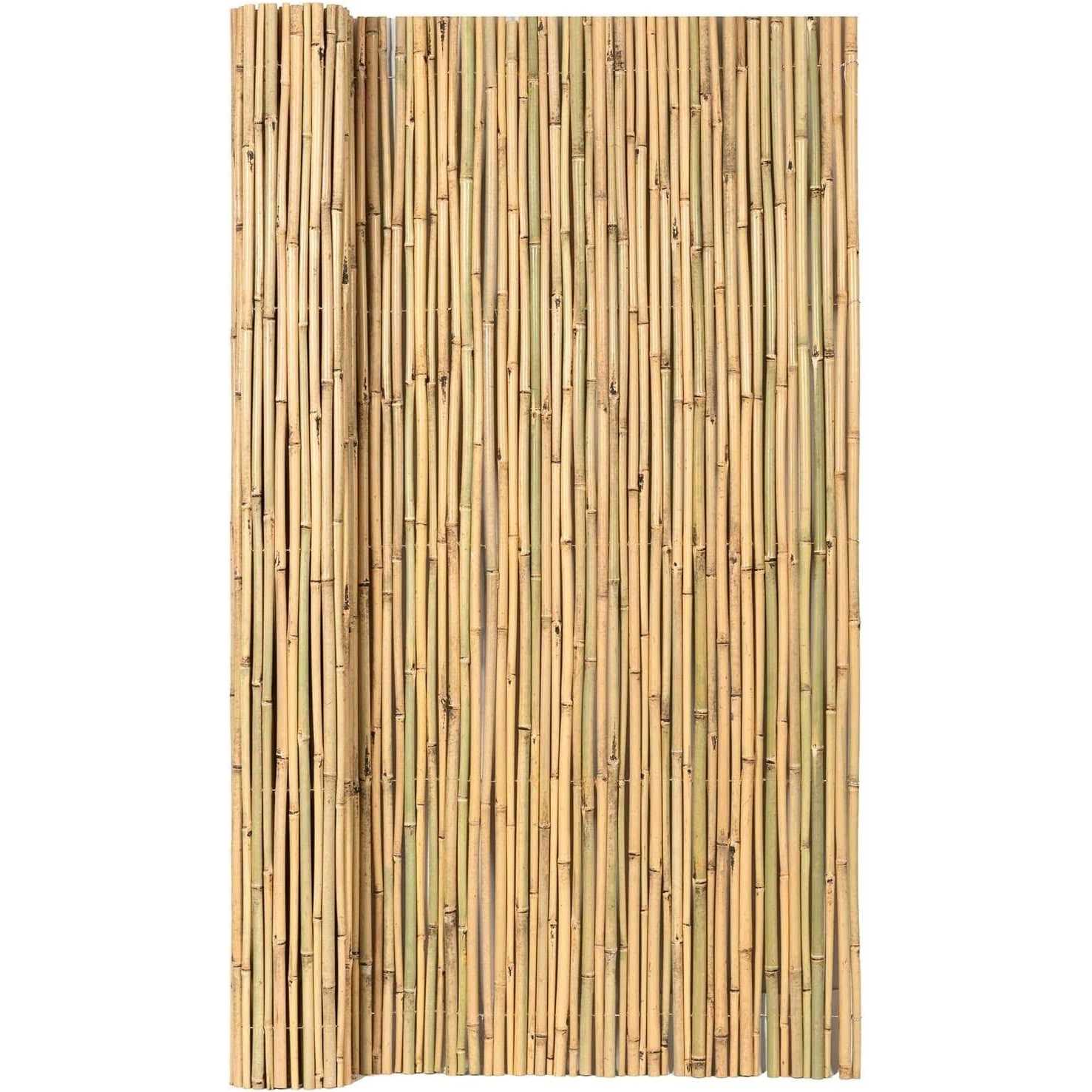 Mininfa Natural Rolled Bamboo Fence Eco-Friendly 0.7 in D x 6 feet High x Long - Inhomebuy