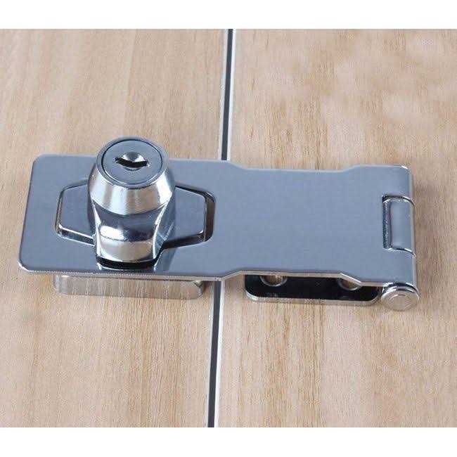 keyed Hasp Locks Twist Knob keyed Locking Hasp for Small Doors, Cabinets and More,Hardware Hasps,Chrome Plated Hasp Lock Catch Latch Safety Lock - Inhomebuy
