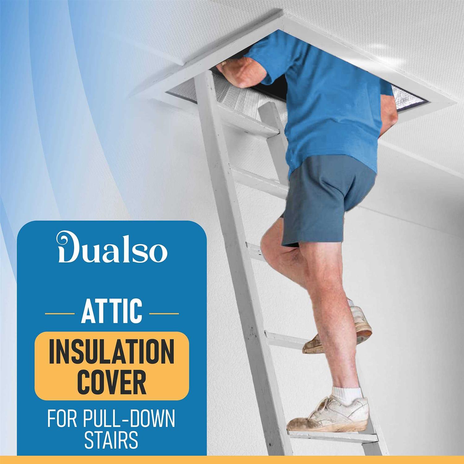 Dualso Attic Stairs Insulation Cover with Zipper Insulator Bag Energy Saving - Inhomebuy