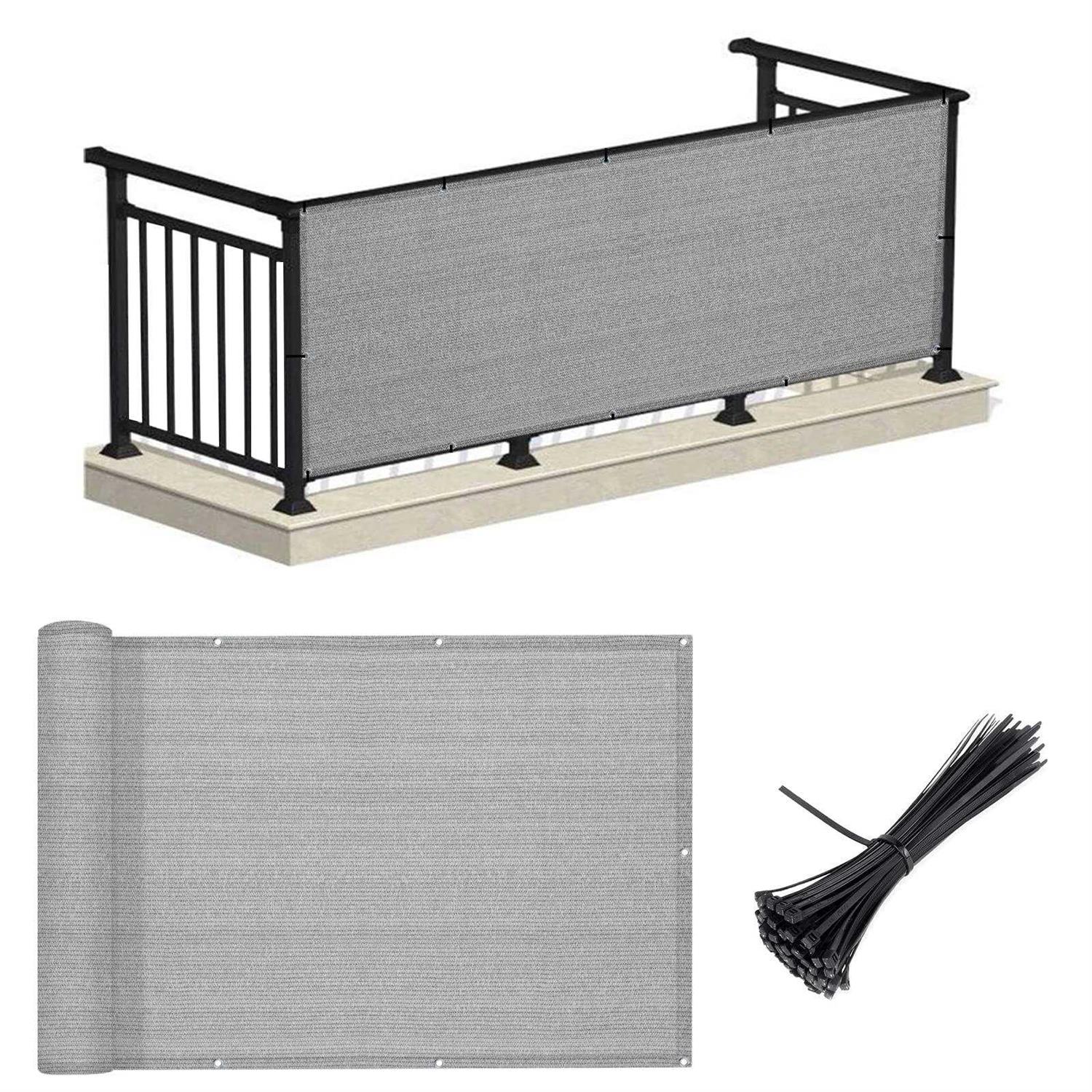 Love Story 3′ x 10′ Balcony Privacy Screen Fence Cover Mesh for Deck Patio Porch Railing - Inhomebuy
